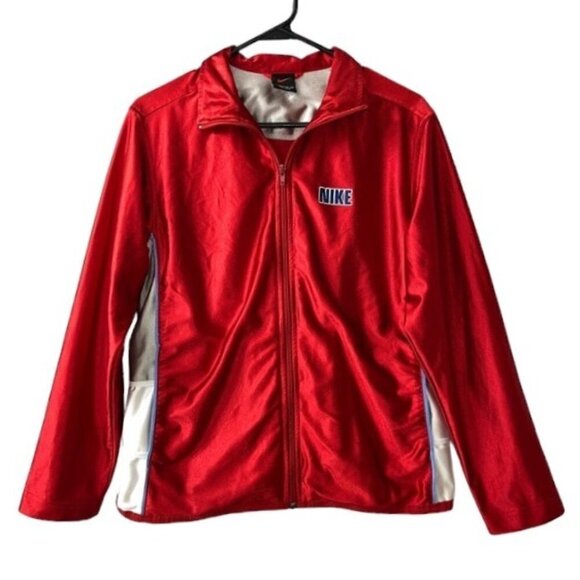 Vintage 90s Nike Boys Large Block Letter Spell Out Color Block Full Zip Jacket - Picture 1 of 10